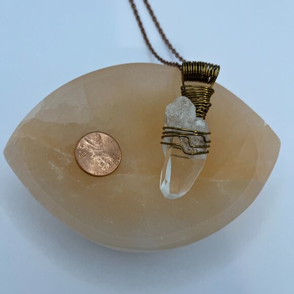 Natural Medium Optical Lemurian Quartz Pendant (Reiki Infused) - Picture 2 of 3